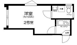 レジデンス青井 3階1Kの間取り