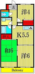 Ｋ−2レジデンス 3階3Kの間取り