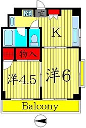ラポール亀有 3階2Kの間取り