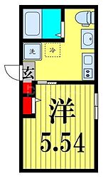 EXENTIA ROKUCHO 102 1階1Kの間取り