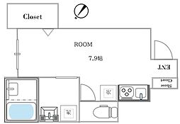 BESTRESIDENCE綾瀬 ワンルームの間取図画像