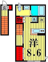リュミエール ワンルームの間取図画像