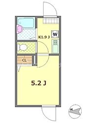 (仮称)リブ南花畑3丁目 1Kの間取図画像