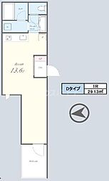 葛飾区お花茶屋2丁目アパート ワンルームの間取図画像