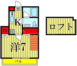 ル・ココン 1Kの間取図画像