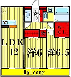 グランシャリオ 2LDKの間取図画像