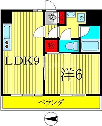 クレードル亀有 1LDKの間取図画像