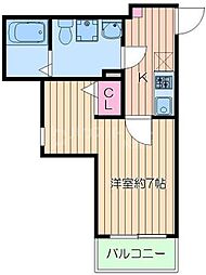 メゾンヴェルテ 1Kの間取図画像