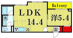 ベレオグランデ風待月 1LDKの間取図画像