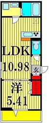 UP GOD HORIKIRI 1LDKの間取図画像