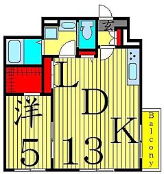 リージェント東和 1LDKの間取図画像