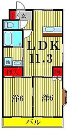 さくら館B 2LDKの間取図画像
