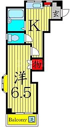 パール街路樹 1Kの間取図画像