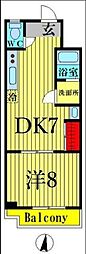 エクセルヤコウ 1DKの間取図画像