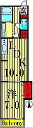 エムズグレイス7 1LDKの間取図画像