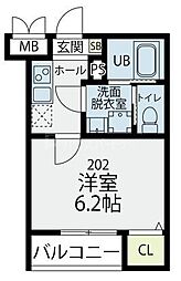 プラフィド 1Kの間取図画像
