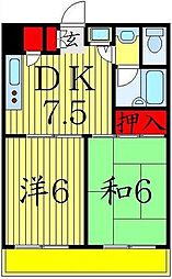モアウイング 2DKの間取図画像