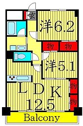 FOREST北綾瀬1 2LDKの間取図画像