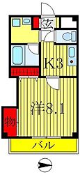 エクセルシオール 1Kの間取図画像