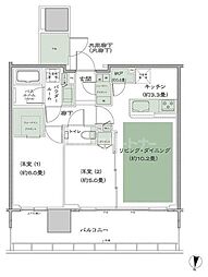 シティタワー綾瀬 2LDKの間取図画像