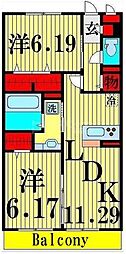 MountainHeart 2LDKの間取図画像
