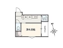 アイウシ梅島 ワンルームの間取図画像