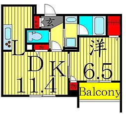 マルシェ 1LDKの間取図画像