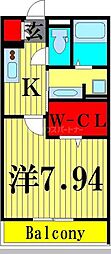 ルピナス8 1Kの間取図画像
