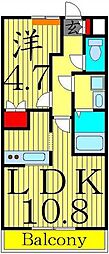クレールスクエア 1LDKの間取図画像