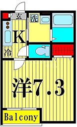 グローベルメゾン綾瀬 1Kの間取図画像