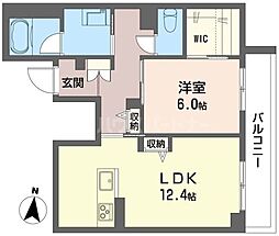 ラ ダフネ 1LDKの間取図画像