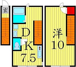 リバーパレスAK 1DKの間取図画像