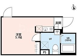 Forest Court 亀有4丁目 ワンルームの間取図画像