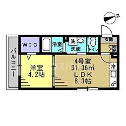 LupinusV 1LDKの間取図画像