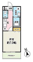 (仮称)キャメル梅島2B 1Kの間取図画像