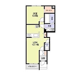 Alba bel 1LDKの間取図画像