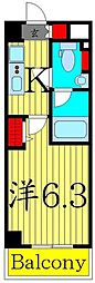 レアライズ綾瀬 1Kの間取図画像