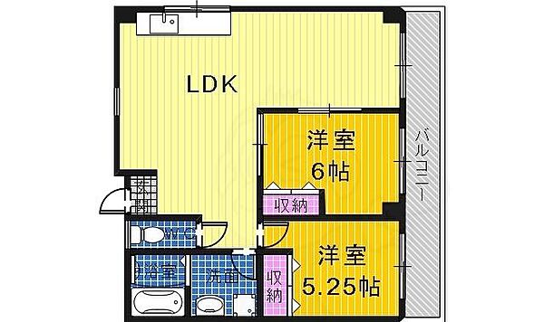 浜寺昭和ハイツ ｜大阪府堺市西区浜寺昭和町３丁(賃貸マンション2LDK・2階・58.00㎡)の写真 その2