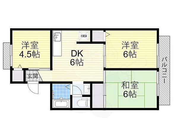 大阪府堺市北区百舌鳥西之町２丁(賃貸アパート3DK・1階・50.00㎡)の写真 その2