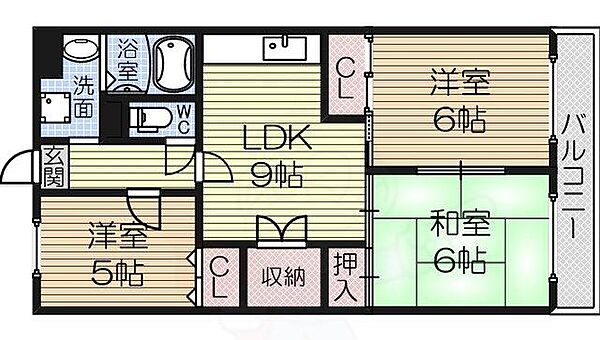 ライトパティオ和泉 202｜大阪府和泉市上町(賃貸マンション3LDK・2階・58.00㎡)の写真 その2