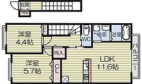 シャーメゾンひまわり 202 ｜ 大阪府和泉市上代町（賃貸アパート2LDK・2階・57.62㎡） その2