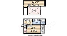 JR阪和線 鳳駅 徒歩10分の賃貸アパート 2階ワンルームの間取り
