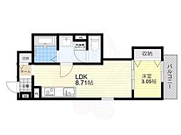 Fstyle西取石4号館 3階1LDKの間取り
