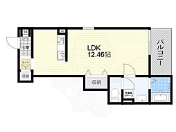 Fstyle西取石4号館 2階ワンルームの間取り