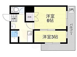 メゾンエッチ・エムツーエイト 2Kの間取図画像