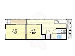 ユタカマンション 1LDKの間取図画像