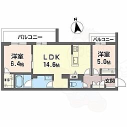 堺市西区鳳中町8丁マンション 2LDKの間取図画像