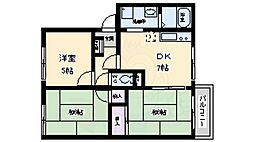 パロアルト2 3DKの間取図画像