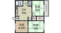 タウニーN 3DKの間取図画像