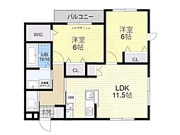 メゾンパークスシルヴィオ 2LDKの間取図画像